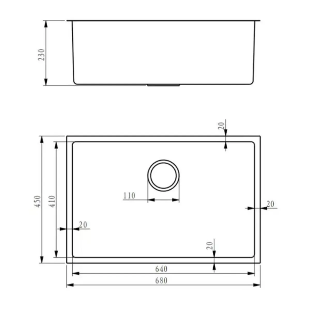 Fidelis FSD-22624HC Honeycomb Stainless Steel Sink - view 2